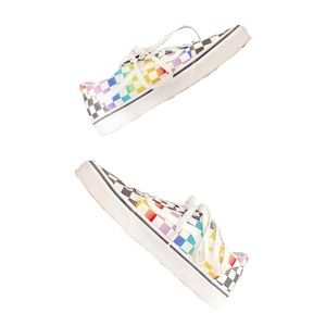 RAINBOW CHECKERED VANS “OFF THE WALL” SHOES